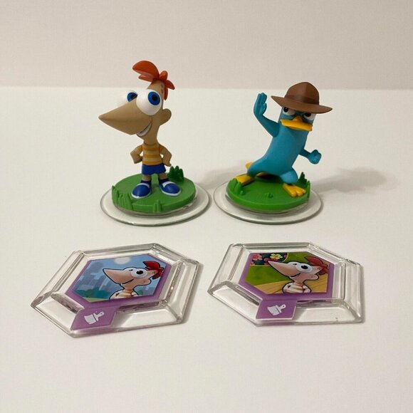 Disney Infinity Phineas and Ferb Toy Box Pack Phineas and Agent P Figures - Picture 1 of 16